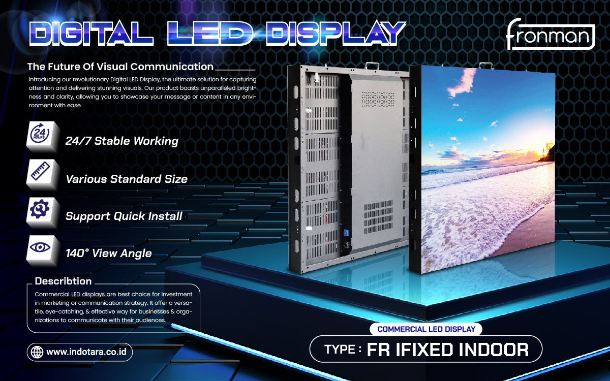 Jual Commercial LED Display, Front Sevice LED Display, Jual Digital LED Display Berkualitas